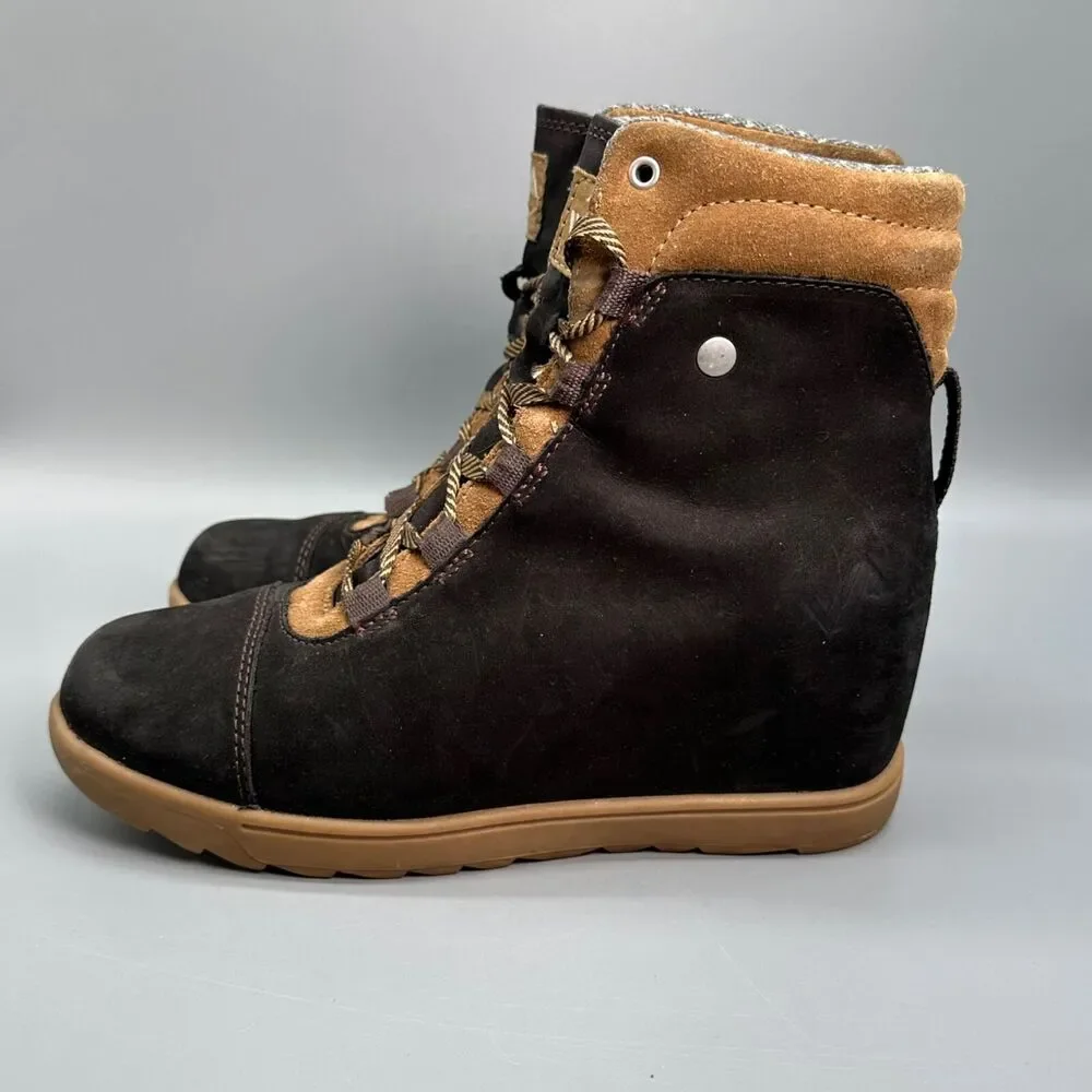 Forsake Alma Women's Size 7 Boot Black High Hidden Wedge Waterproof Lace Up